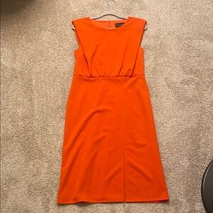 Donna Morgan Orange Pleated Sheath Dress